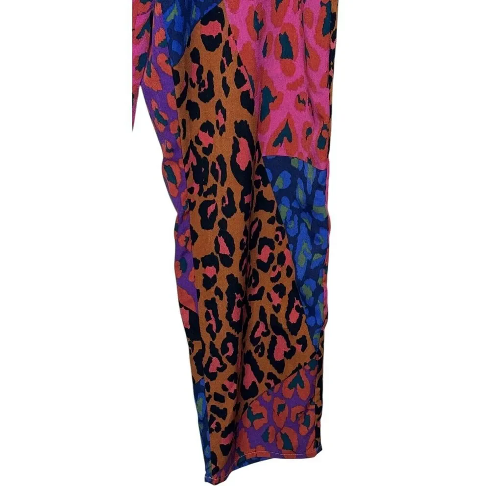 Joh Women's Pants Wess Animal‎ Print Charmeuse Relaxed Fit Colorful Sz. XS NWT